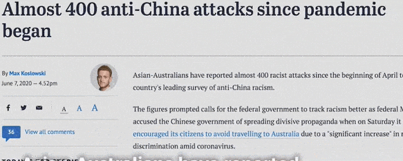 “蝙蝠好吃吗？”，“寄生虫” 《环球时报》：中国留学生在澳屡遭种歧（视频/组图） - 3