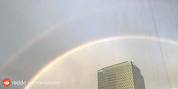 墨尔本出现双彩虹，横跨整个城市，网友刷屏：太美了！（组图） - 2