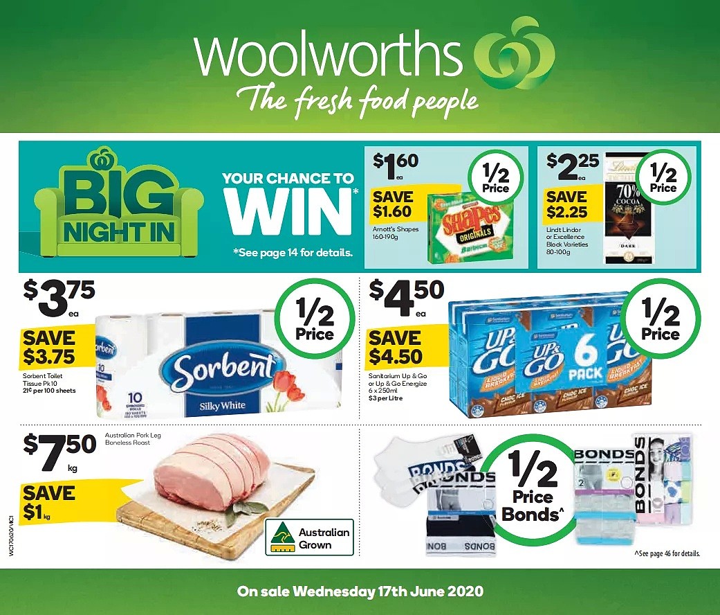 Woolworths 6月17日-6月23日折扣，好奇纸尿裤、浴巾都半价 - 1