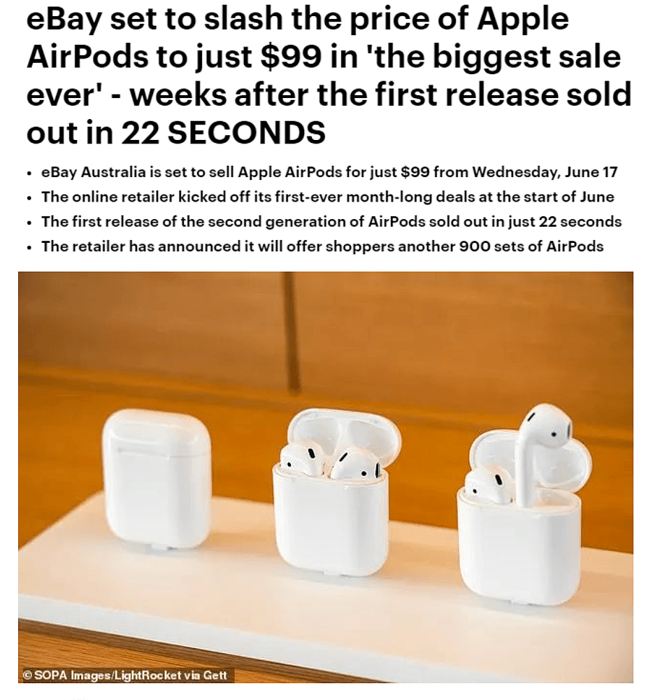 限时开抢！$99收AirPods耳机，eBay官网财年末放大招，华为、Switch85折，还有1000+商品4折起大促 - 2