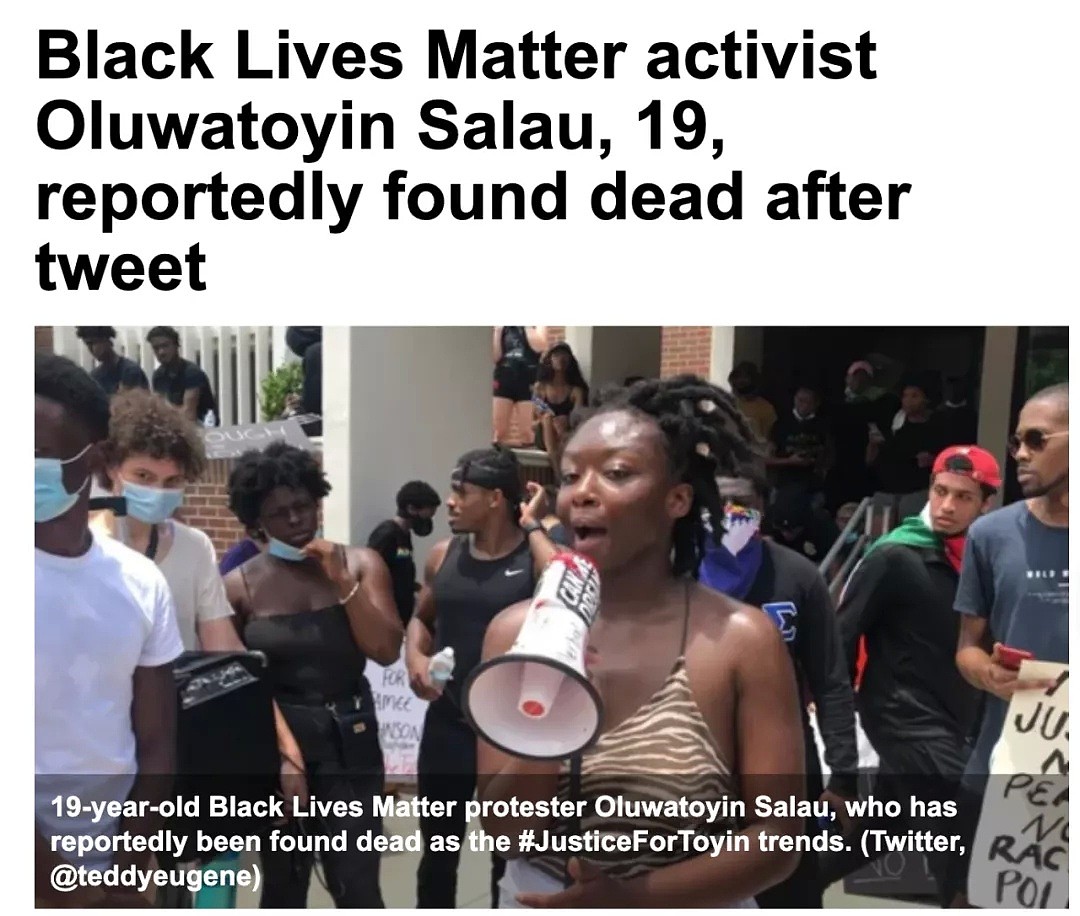 非裔女孩参加“BLM”抗议突然失踪，尸体找到，发现竟被黑人性侵（组图） - 1
