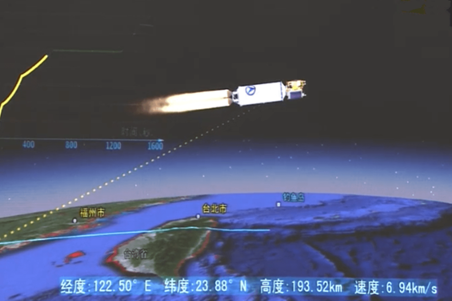2020年6月23日，中国成功发射北斗三号最后一颗组网卫星。图为模拟火箭上升。（中国央视截图）