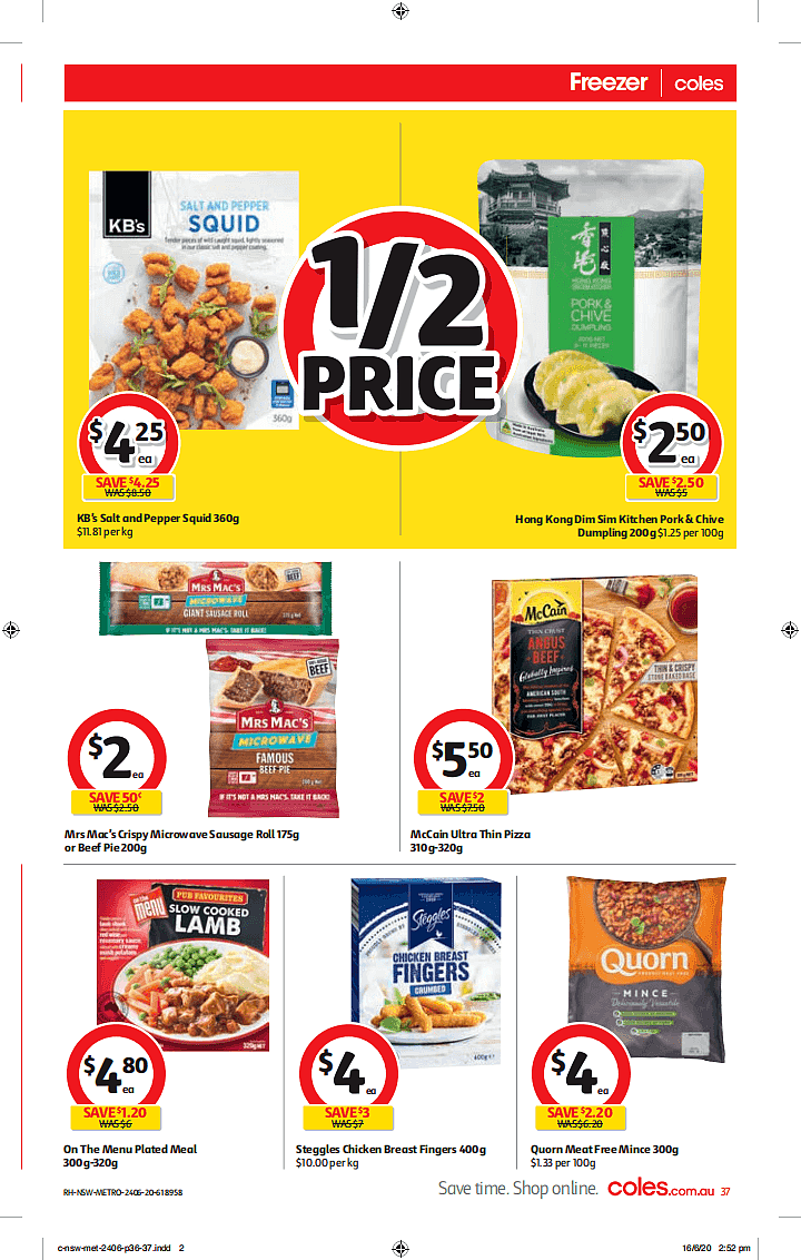 Coles 6月24日-6月30日折扣，椒盐鱿鱼、春卷饺子半价 - 37