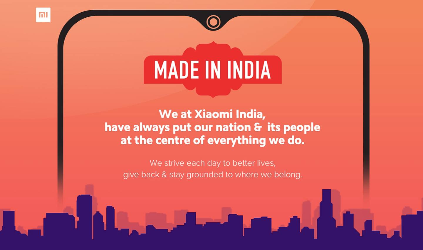 小米印度官網設專頁講述該品牌的產品是「印度製造」（網站截圖）