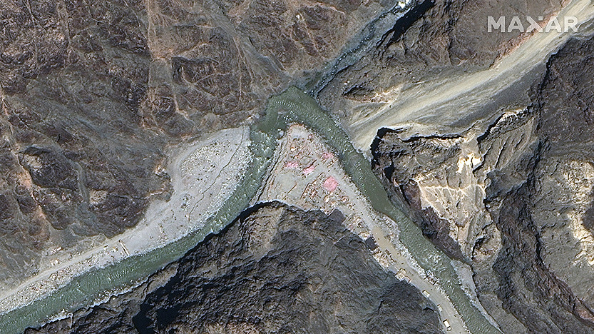Galwan river valley in June 2020