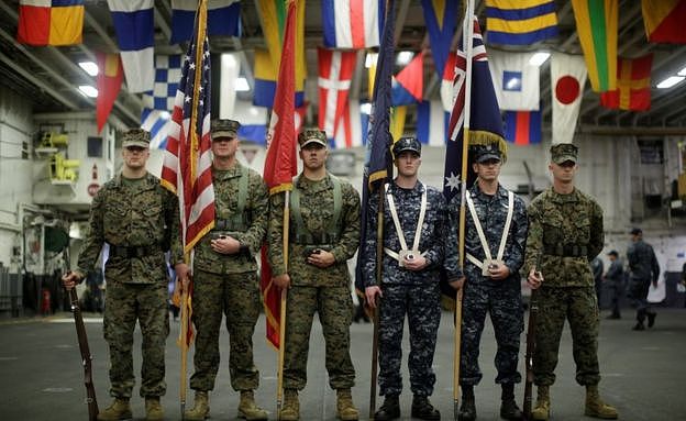 美国和澳大利亚海军2017年在太平洋联合军事演习。