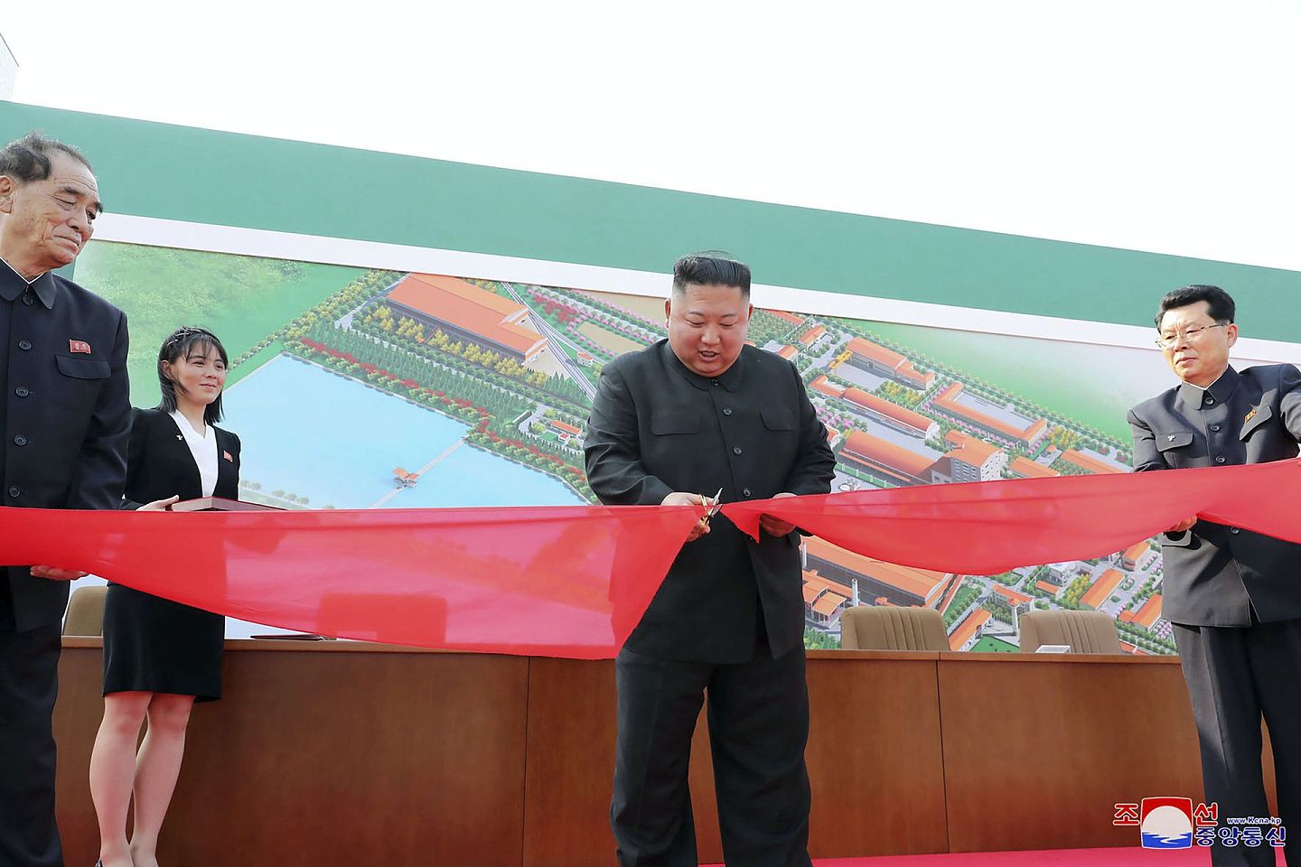 金正恩于2020年5月1日采参观一所位于朝鲜平安南道的化肥工厂，此前他已有约3周时间未露面。（AP）