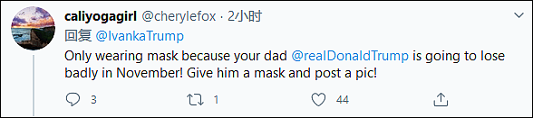 伊万卡发推呼吁戴口罩，网友：让你爹戴上吧（组图） - 2