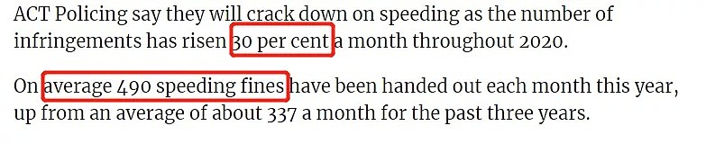 堪培拉人的超速行为像傻子一样，每月超速事件增加30%；ACT教师全澳工资最高；堪培拉6月房产拍卖成交价格呈上升趋势 - 2
