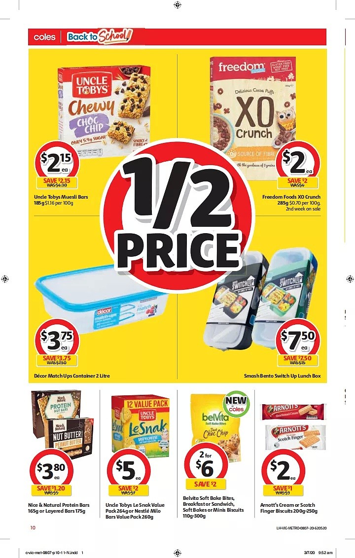 Coles 7月8日-7月14日折扣，洗衣粉、午餐盒半价 - 10