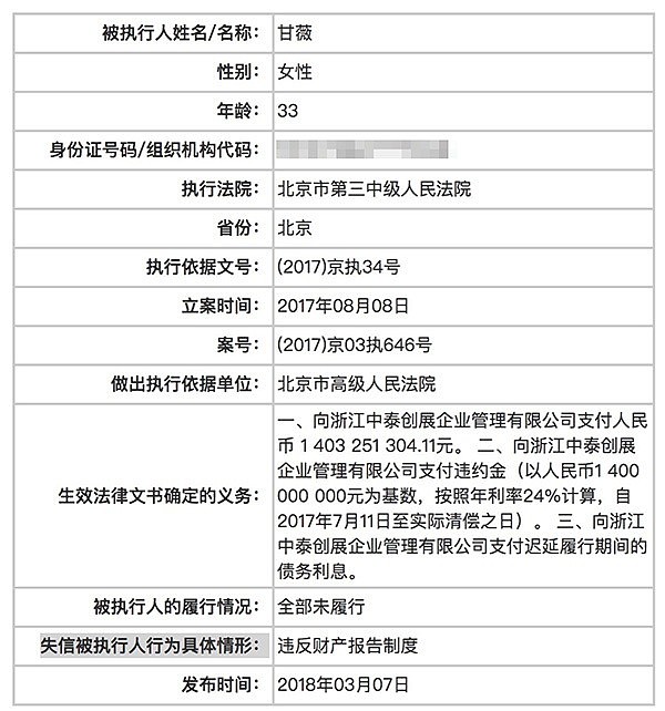 昔日市值400亿公司老板娘出境受限！限制消费2000元以下，京城四美就她混最惨？（组图） - 9