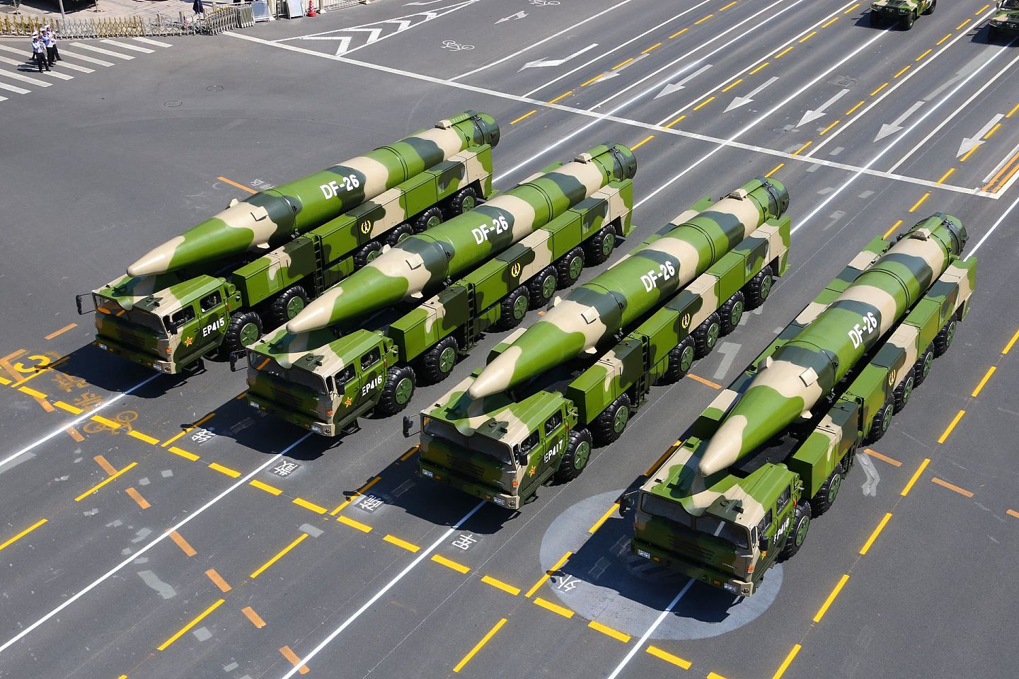 2015年，中国首次公开东风-26反舰弹道导弹。（新华社）