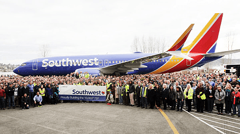 第一万架737MAX被交付给美西南航空。