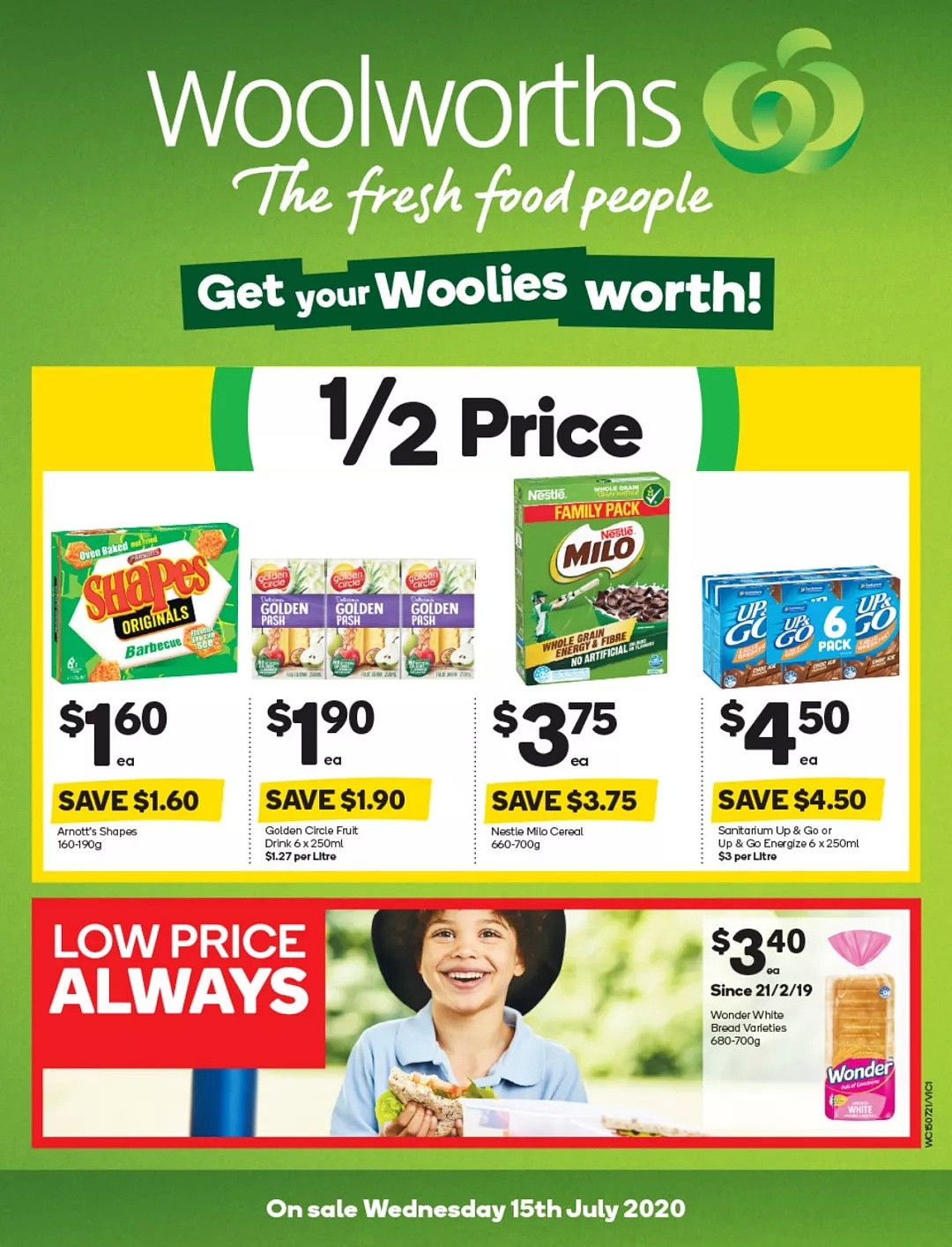 Woolworths 7月15日-7月21日折扣，纸尿裤半价 - 1