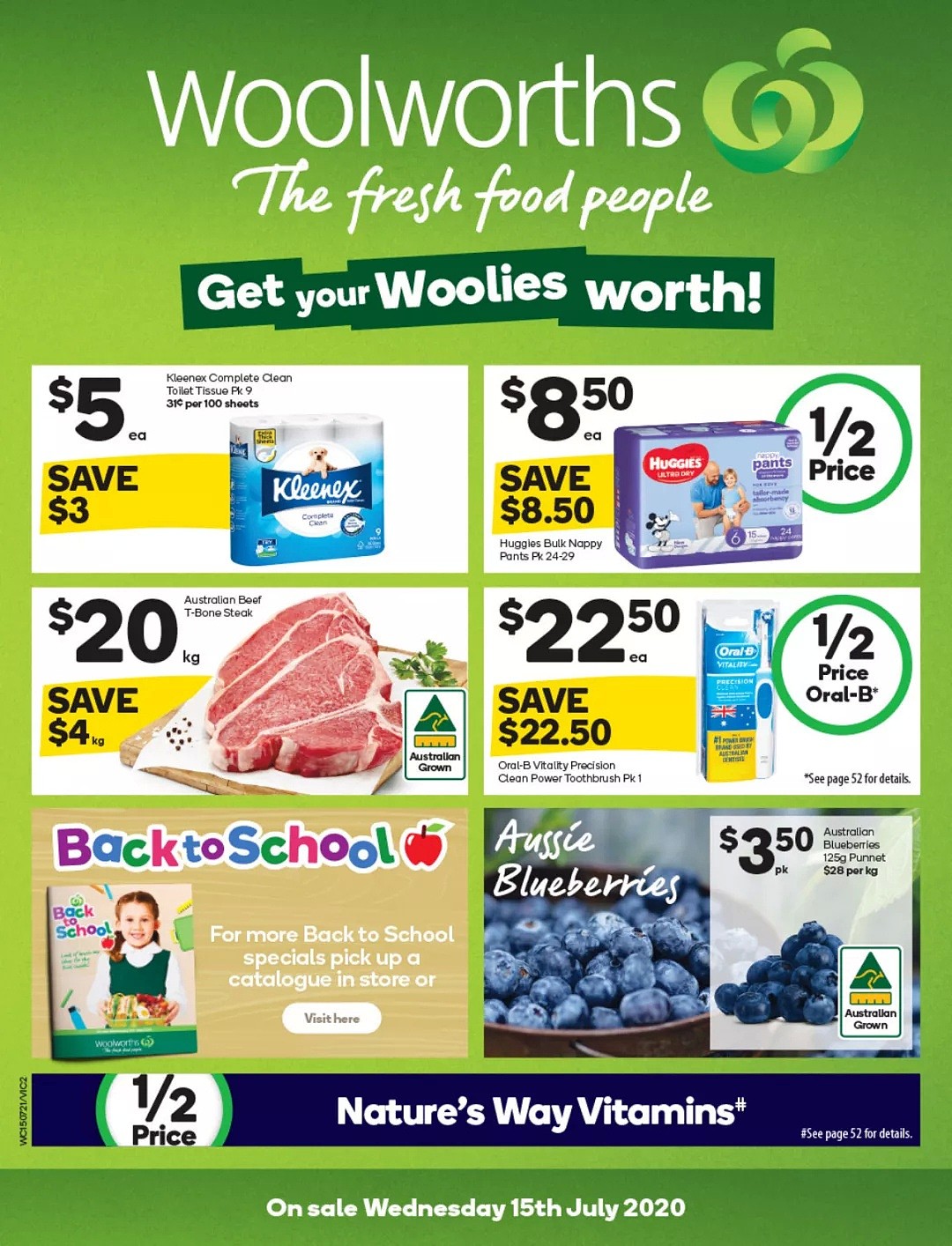 Woolworths 7月15日-7月21日折扣，纸尿裤半价 - 2