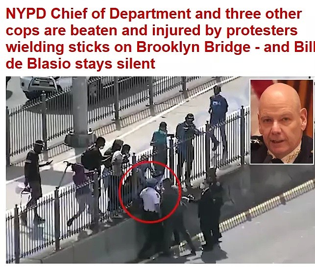 纽约总警司被打爆头，游行暴力升级，市长一声不吭（组图） - 1