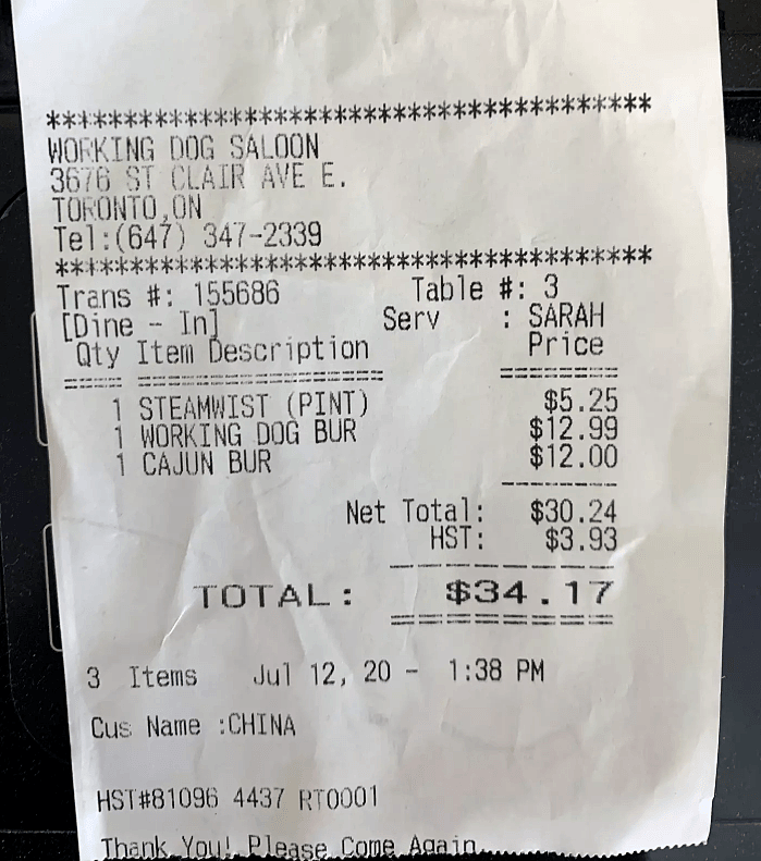 怒了！多伦多华人女子在餐馆买单时，被标记为“CHINA”（图） - 3