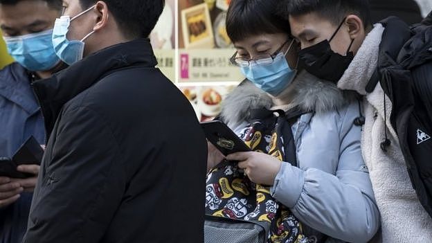 Chinese tourists in Tokyo in January