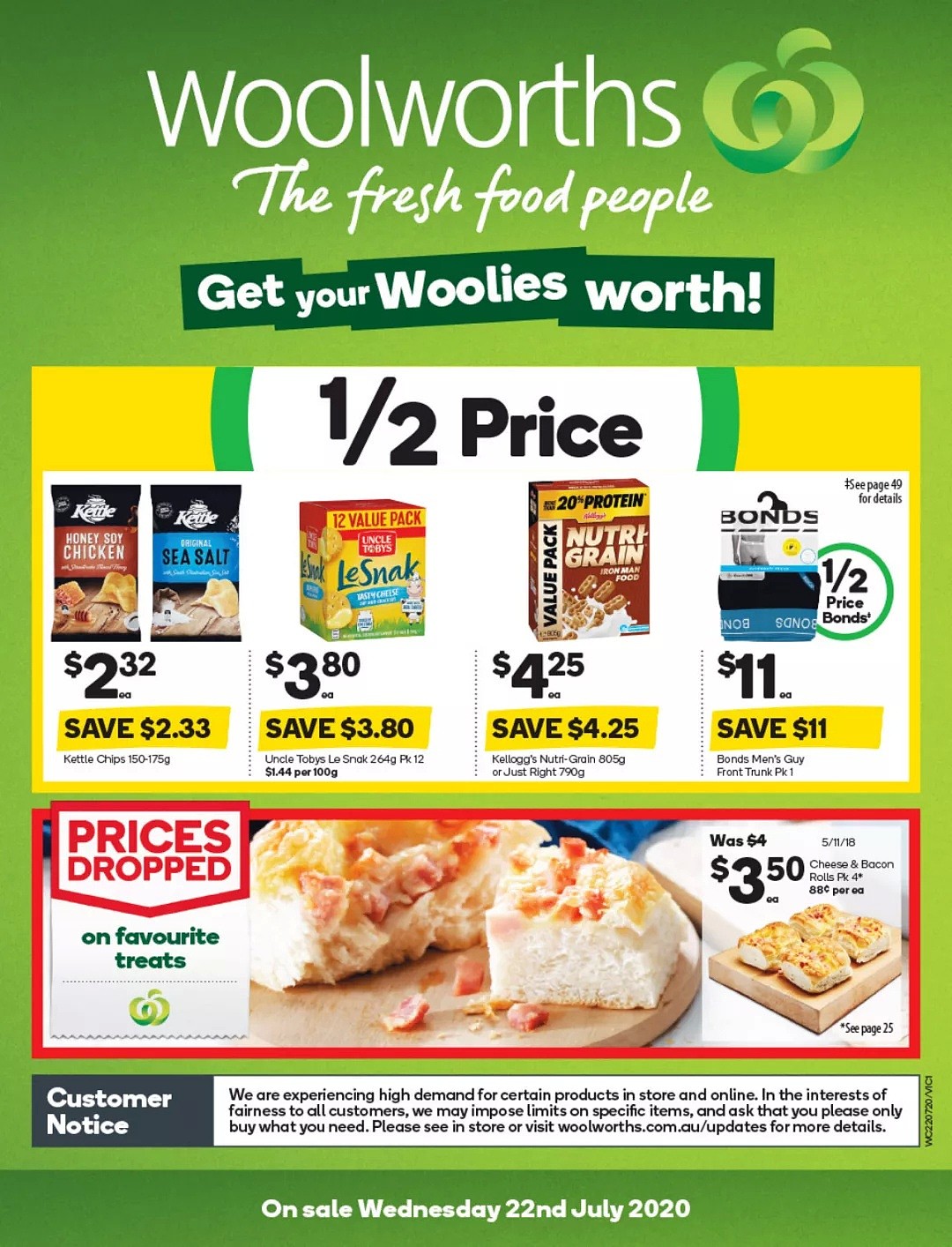 Woolworths 7月22日-7月28日折扣，婴幼儿洗护、家居清洁用品半价 - 1