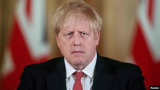 英国首相约翰逊2020年3月20日就新冠病毒疫情举行记者会（路透社）