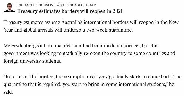 澳失业率上升影响移民，财长透露边境明年1.1或开放！维州开始给隔离者发补助（组图） - 4