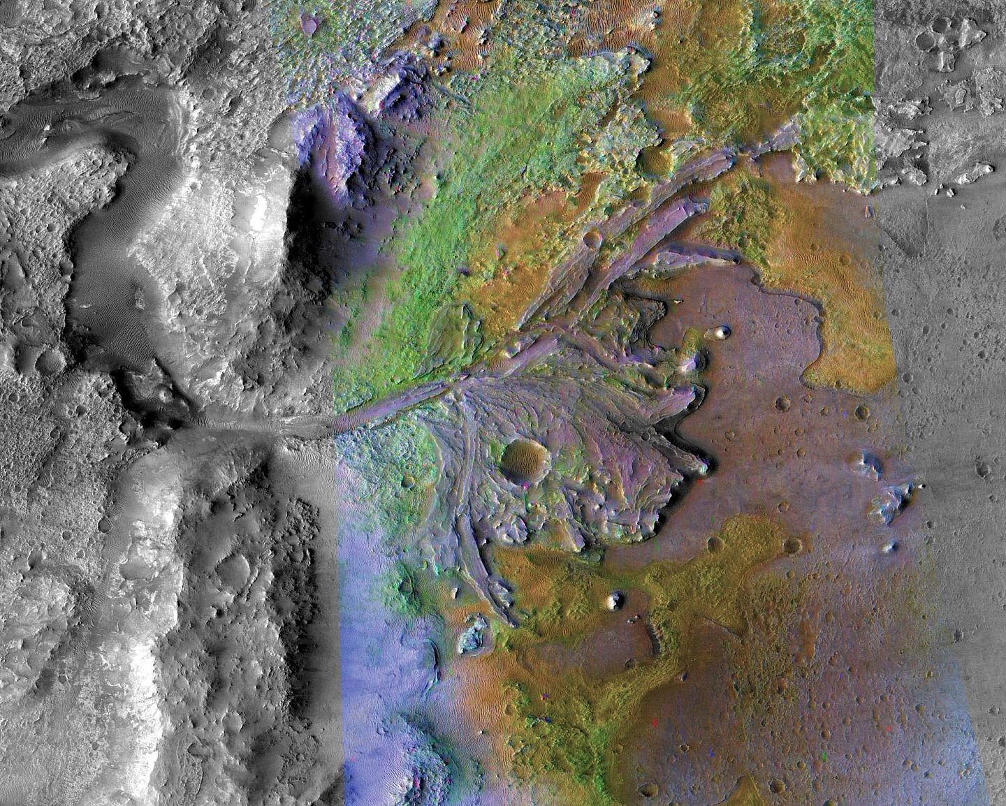 2018年11月，美国宇航局宣布2020年美国火星探测任务——“流浪者号”探测车的着陆点为杰泽罗陨石坑。这是科学家们在60多个候选地点中，经过5年的研究和争论作出的最终选择。（视觉中国）