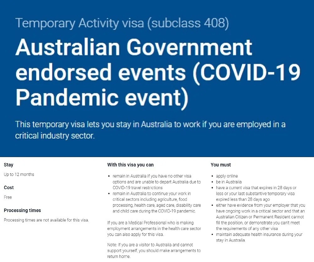 重磅！临时签证到期不用愁，澳政府开通疫情特惠Visa通道，申请免费（组图） - 1