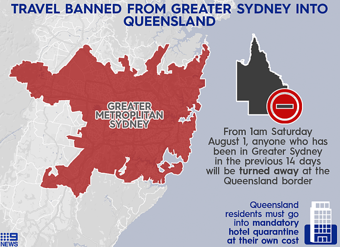 整个悉尼被“拉黑”！所有地区均被视作“疫区”，昆州今晨对悉尼民众关闭边境（图） - 3
