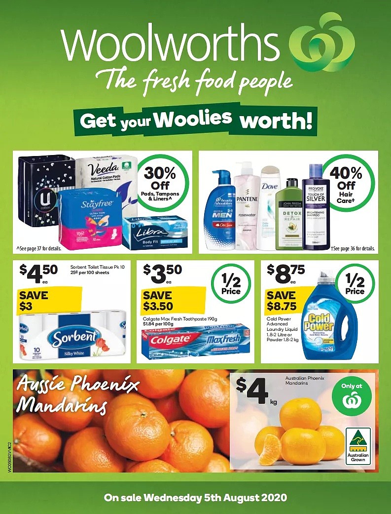 Woolworths 8月5日-8月11日折扣，叉烧包、多款零食半价 - 2