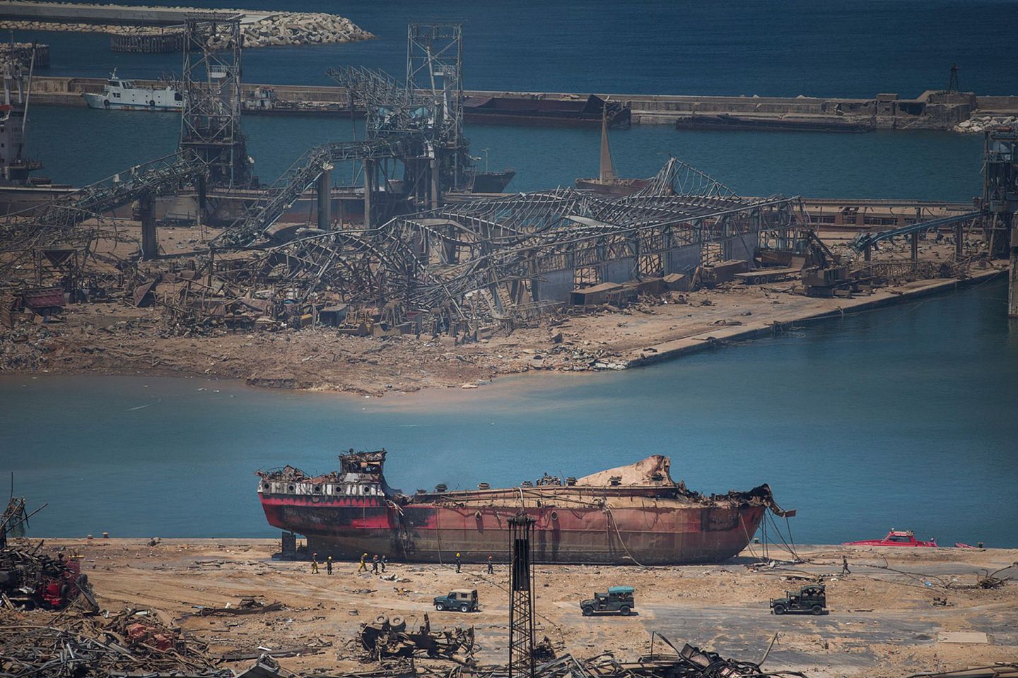 8月5日，黎巴嫩貝魯特港。（Getty Images）