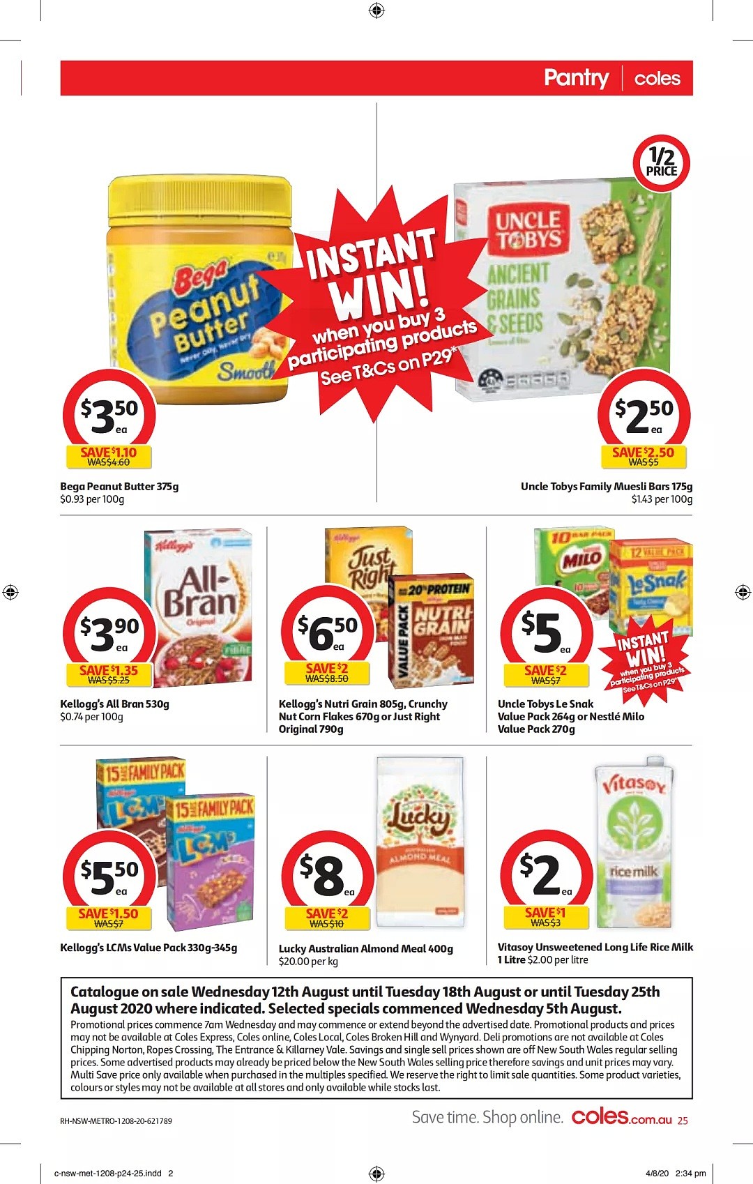 Coles 8月12日-8月18日折扣，肉派、饺子、麦片半价 - 25