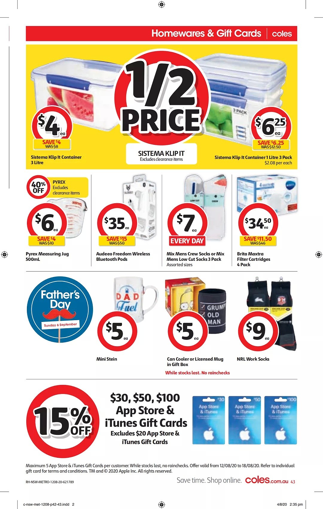 Coles 8月12日-8月18日折扣，肉派、饺子、麦片半价 - 43