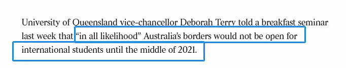 八大校长：留学生很可能在2021年中之前都无法回澳！ - 2