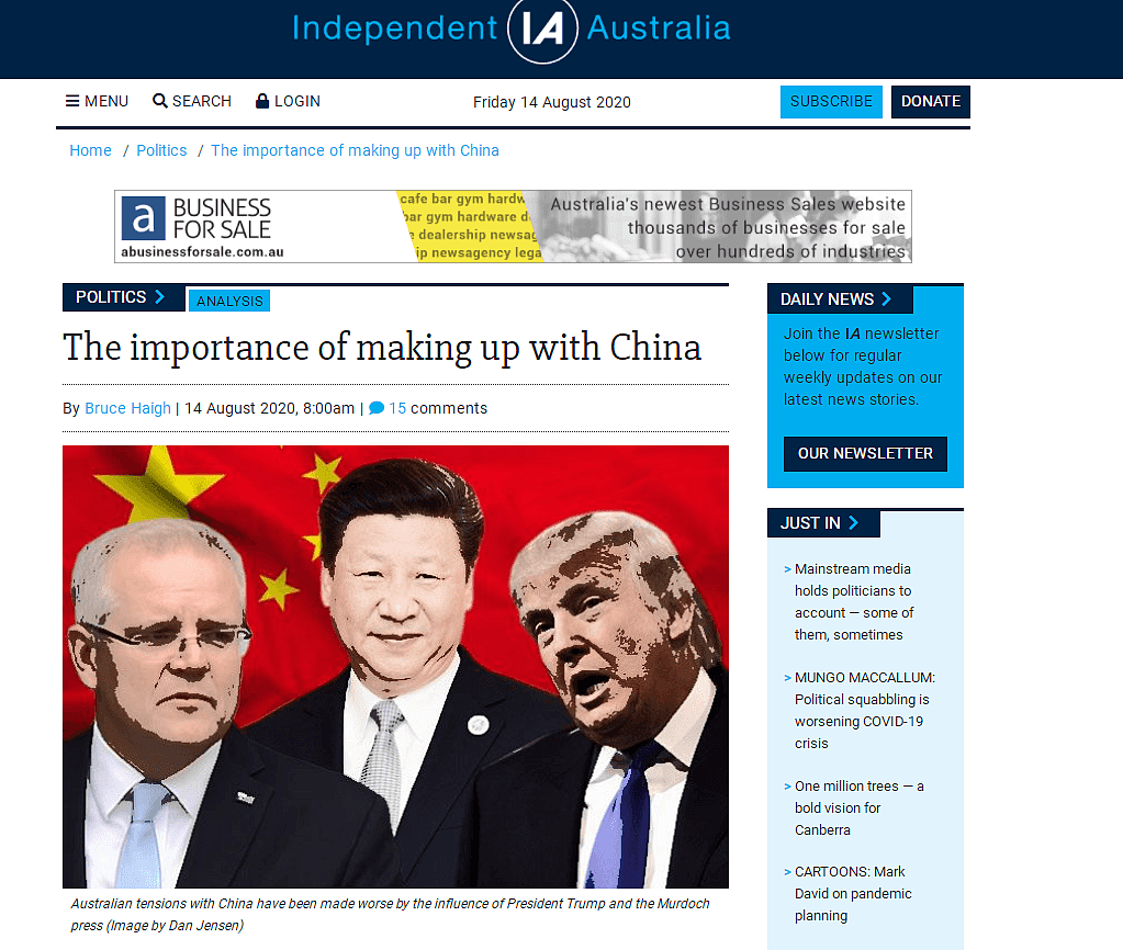 澳前外交官、政治评论员黑格：澳洲需修复与中国关系 不要步美国后尘！ - 1