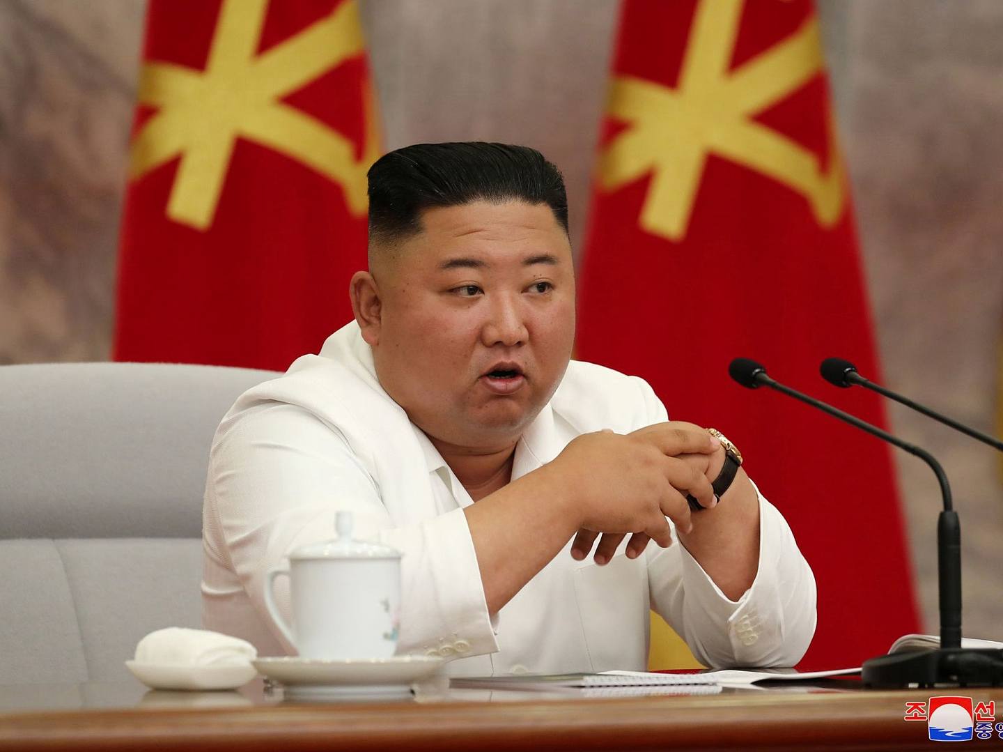 金正恩7月2日在平壤出席了朝鲜劳动党第七届中央政治局第十四次扩大会议（Reuters）