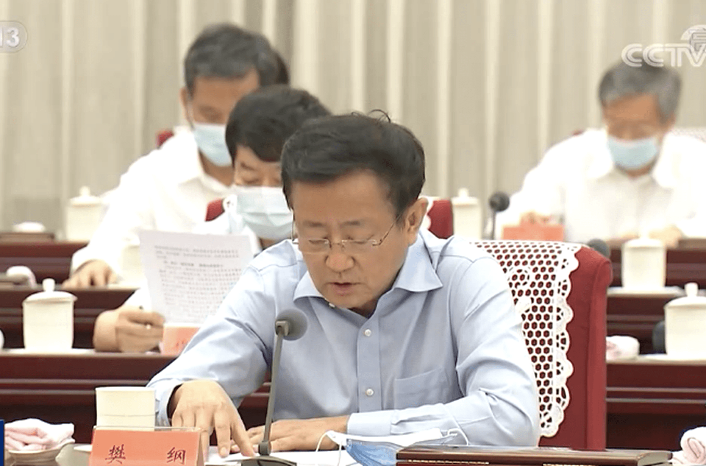 中国经济体制改革研究会副会长樊纲。（中国央视新闻截图）