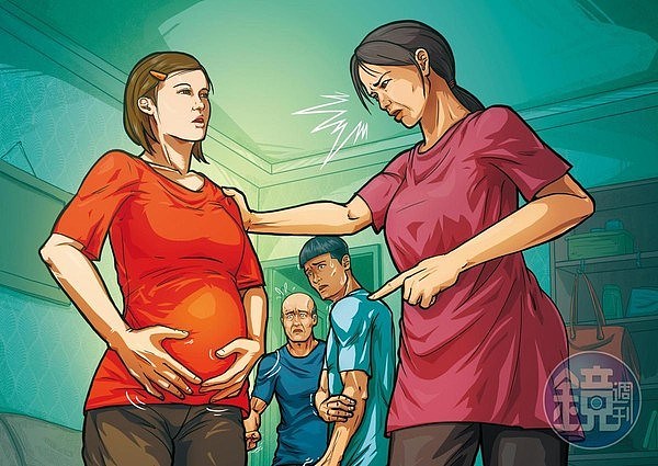 小玫遭性侵后意外怀孕，腹中胎儿到底是谁的种？爸爸、弟弟面面相觑。（图为示意画面）
