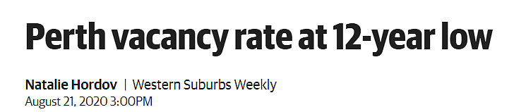 房产市场供不应求！珀斯的住宅租赁空置率处于12年来的最低点 - 1