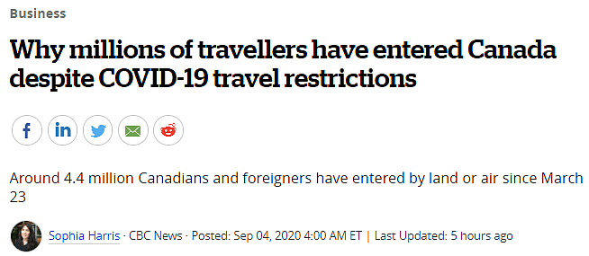 440万人入境，973次航班确诊！加拿大