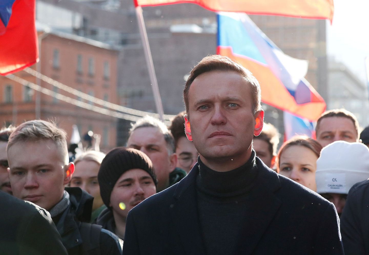 图为2020年2月29日，俄罗斯反对派领袖纳瓦尔尼于莫斯科出席集会。（Reuters）