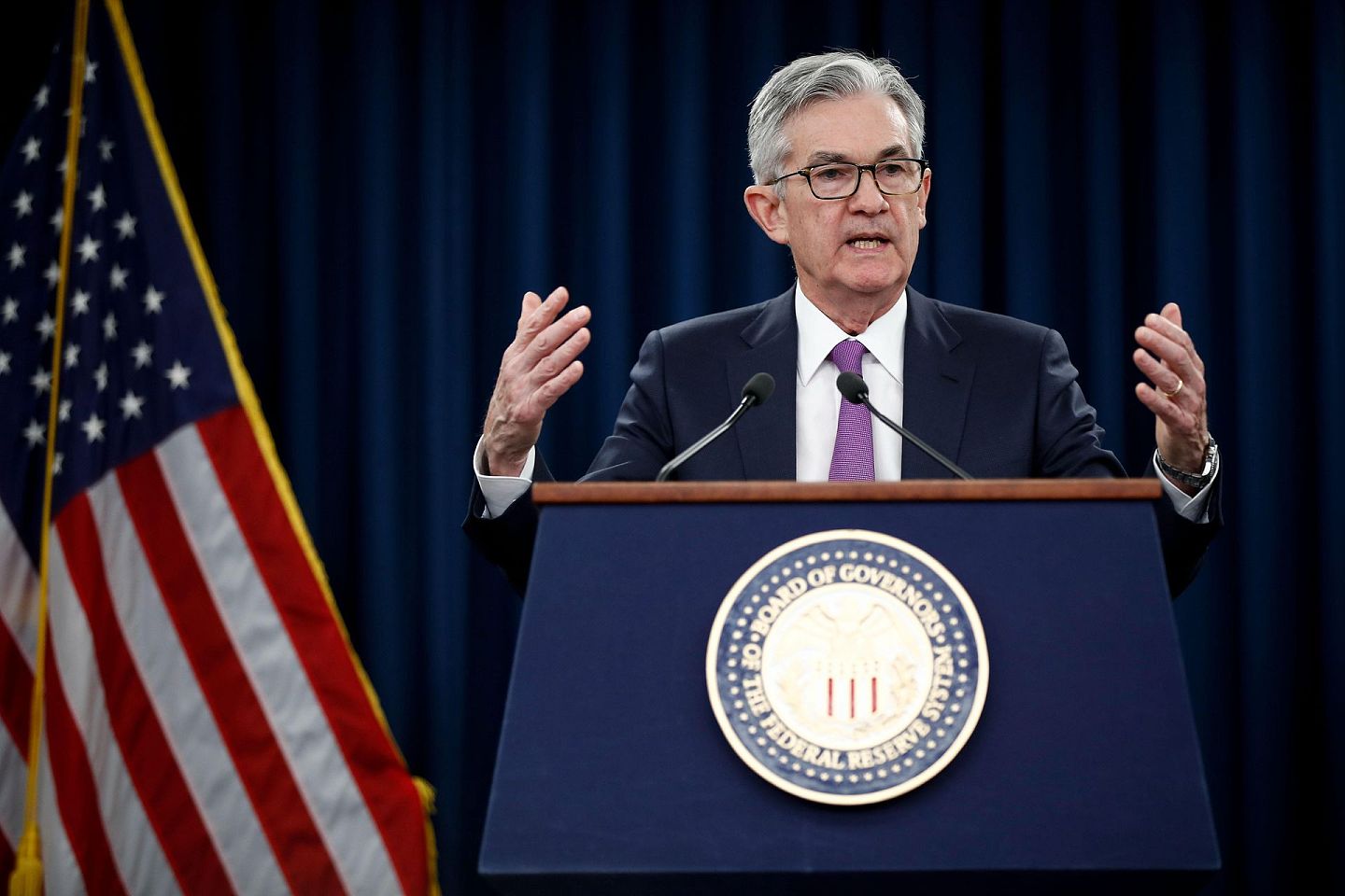 鲍威尔在全球央行年会上的发言预示着美联储的货币政策将出现重大转向。 （新华社）