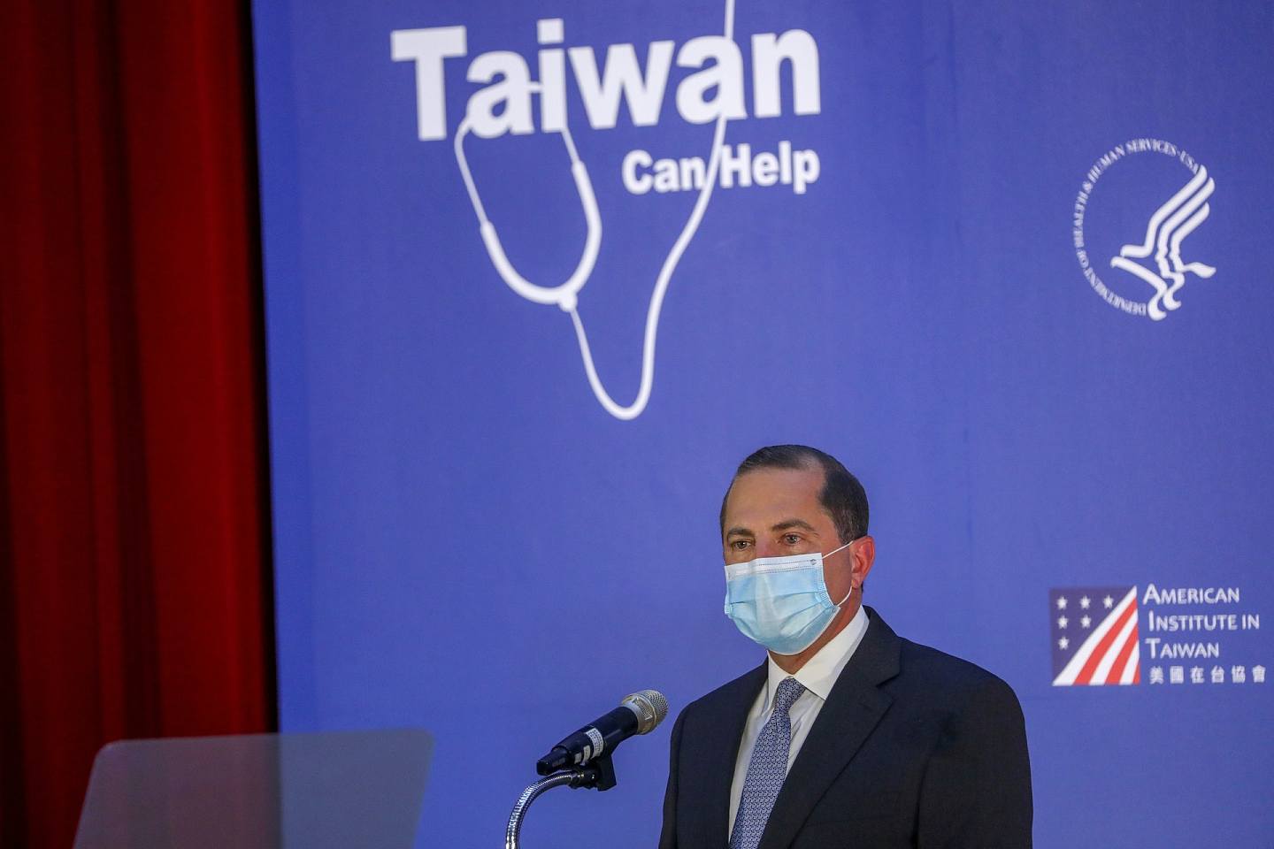 美国卫生部长阿扎尔曾经在8月中访问台湾。 （Reuters）