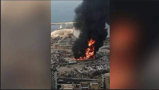 视频曝光！黎巴嫩首都贝鲁特港口再现大火，1个月前这里刚发生爆炸（视频/组图） - 5