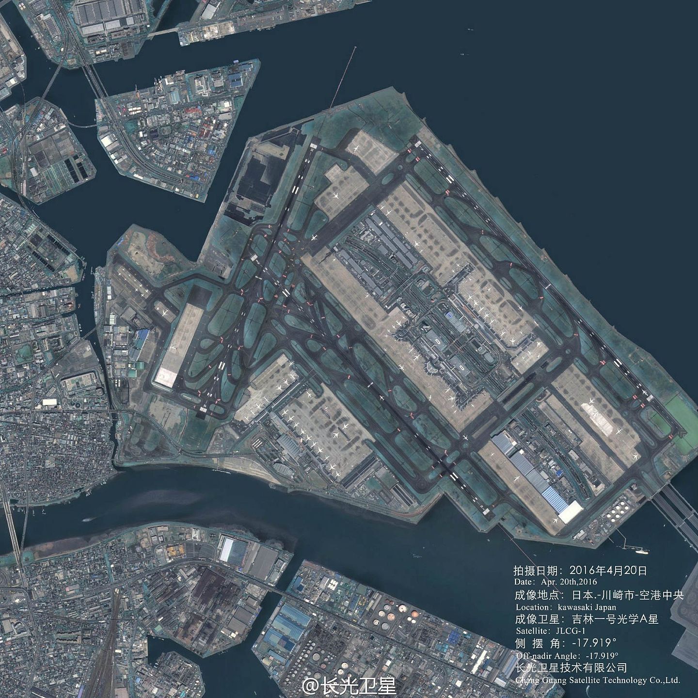 2016年5月，中国长光卫星公司发布了多张吉林一号卫星拍摄的高清卫星照片。 （微博@长光卫星）