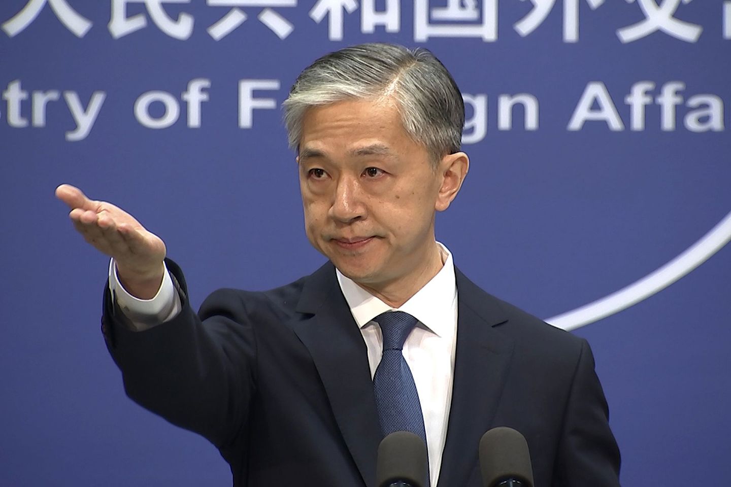 中国外交部发言人汪文斌敦促美方谨慎处理台湾问题。（AP）