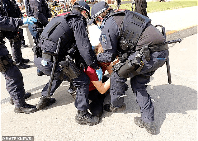 墨市男子遭警方逮捕，旁观者批评：为什么抓没犯错的人？去抓真凶，病毒是骗局（组图） - 4