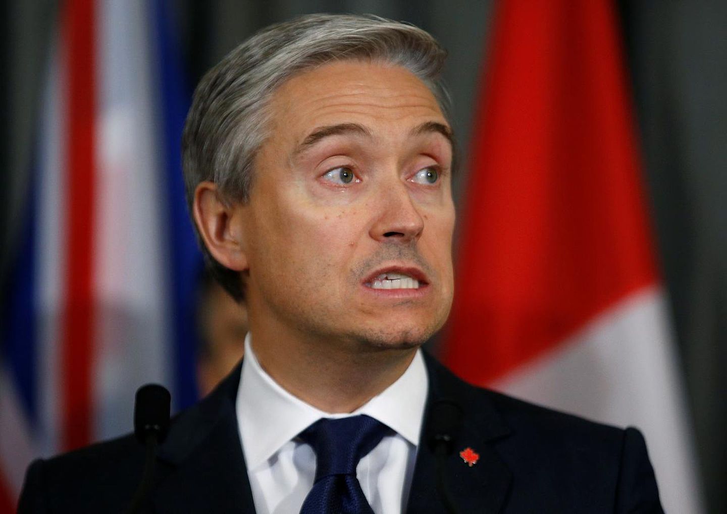 中加关系一路走低之际，加拿大外交部长商鹏飞最新表态称，加拿大将取消与中国的自贸协定谈判。 （Reuters）