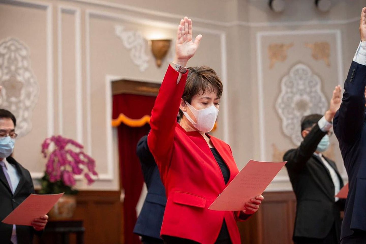 萧美琴7月21日宣示就职台湾驻美代表。（Facebook@萧美琴）