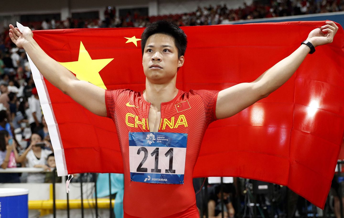 中国“百米飞人”苏炳添，也未能通过体测关。 他曾在第18届亚运会田径男子100米决赛中，以9秒92的成绩获得冠军。 （新华社）