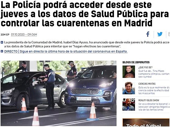 西班牙中央政府中央政府强推封城计划，包括首都！阿尤索不服将上诉，新冠数据接入警察系统（组图） - 3